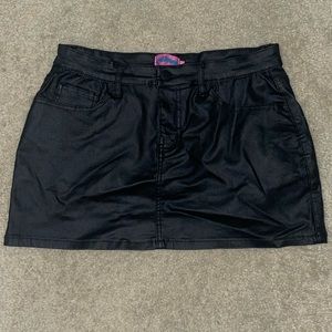 Leather mini skirt